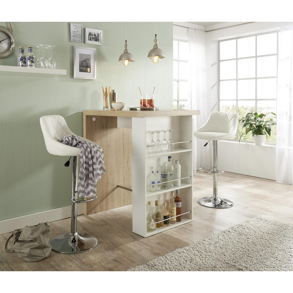 Alternative view of BARSKI STOL, bela, barve kroma