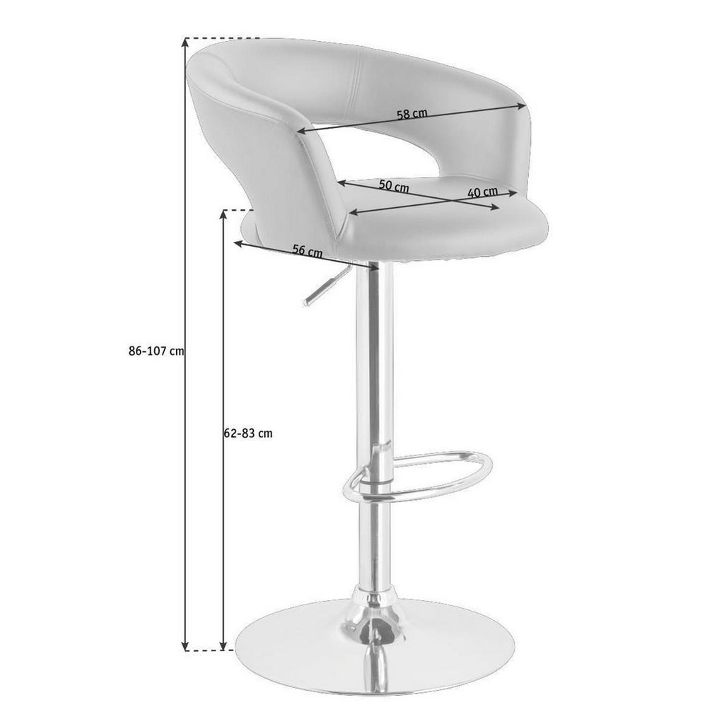 Alternative view of BARSKI STOL, črna, barve kroma