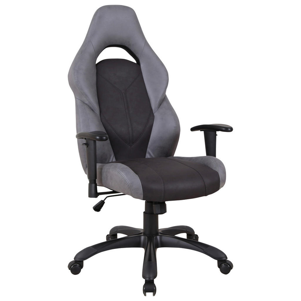 DIREKTORSKI STOL les, kovina, umetna masa, tekstil siva, črna