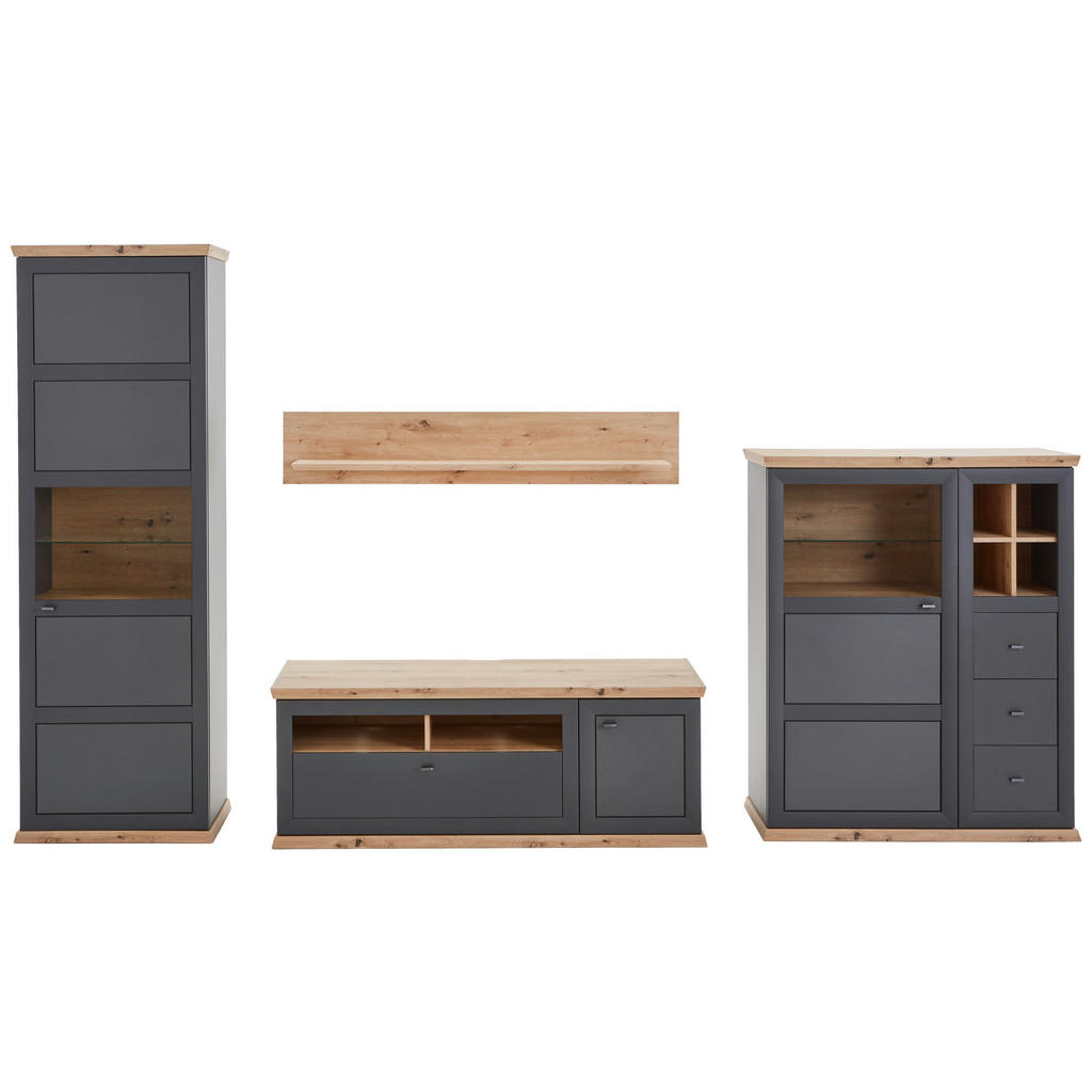 DNEVNI REGAL, antracit, barve hrasta