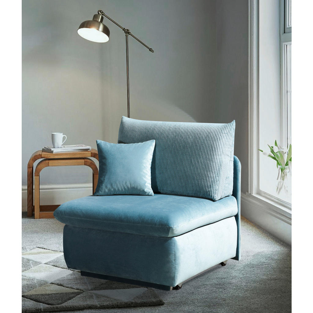 Alternative view of FOTELJ S FUNKCIJO LEŽIŠČA, turkizna tekstil