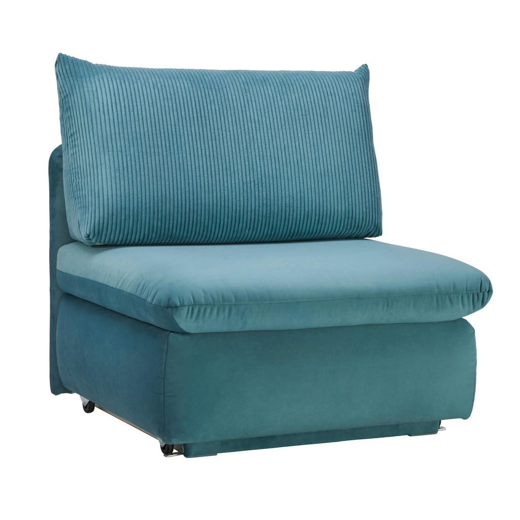 FOTELJ S FUNKCIJO LEŽIŠČA, turkizna tekstil