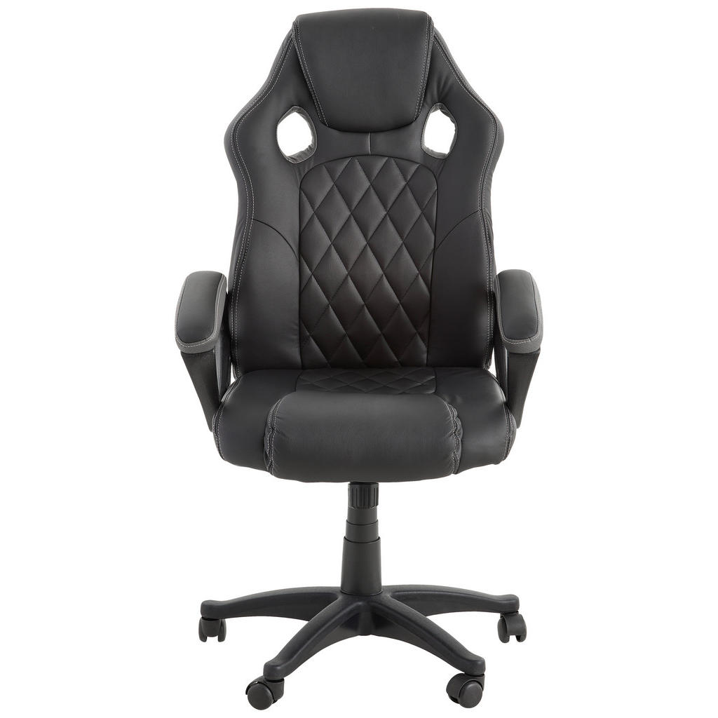 GAMING STOL umetna masa, tekstil črna