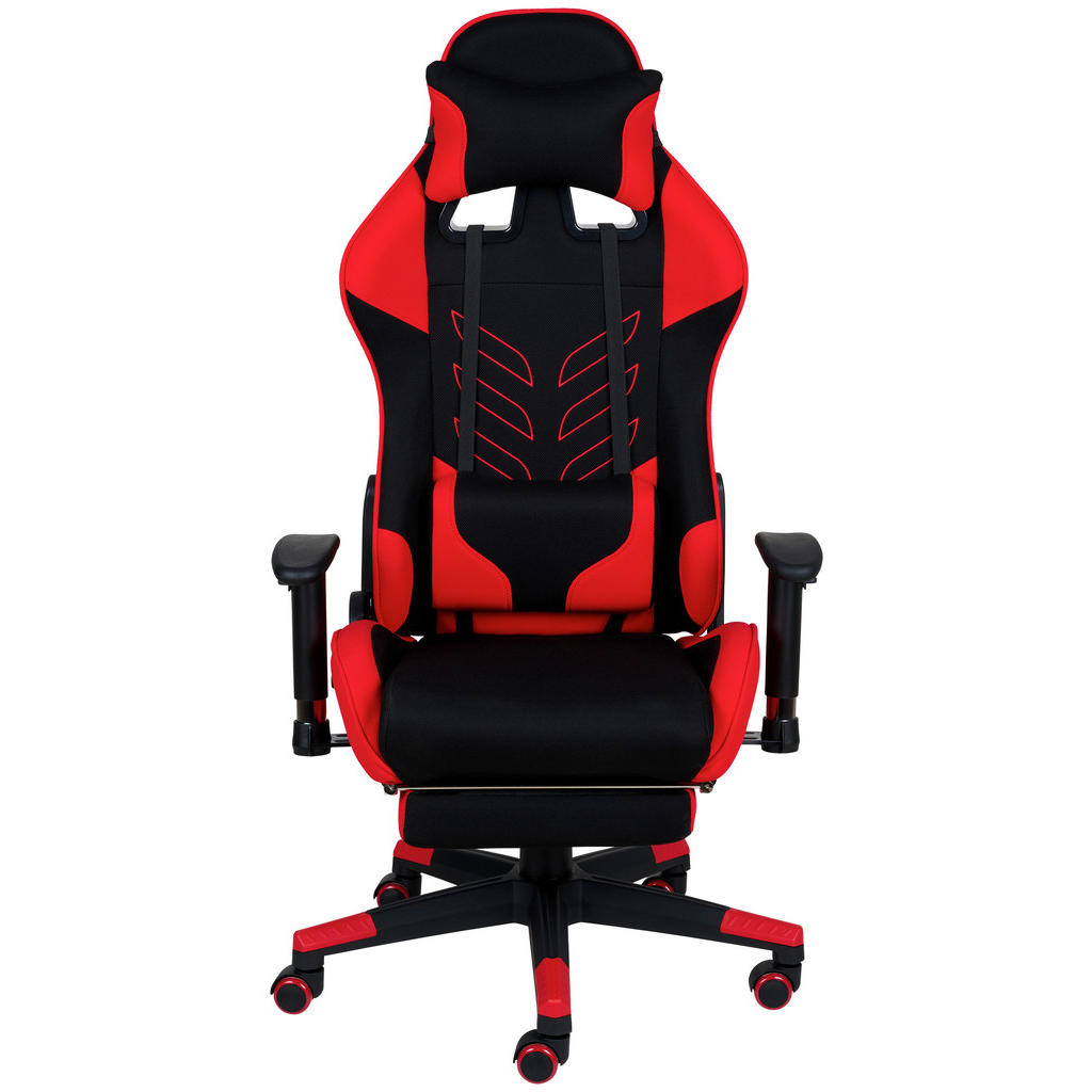 Alternative view of GAMING STOL kovina, umetna masa, tekstil rdeča, črna