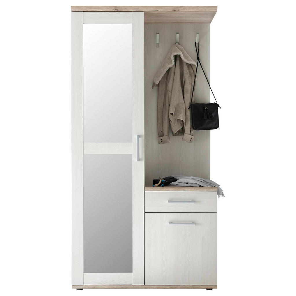 Garderobe "Romance" , bela, barve hrasta