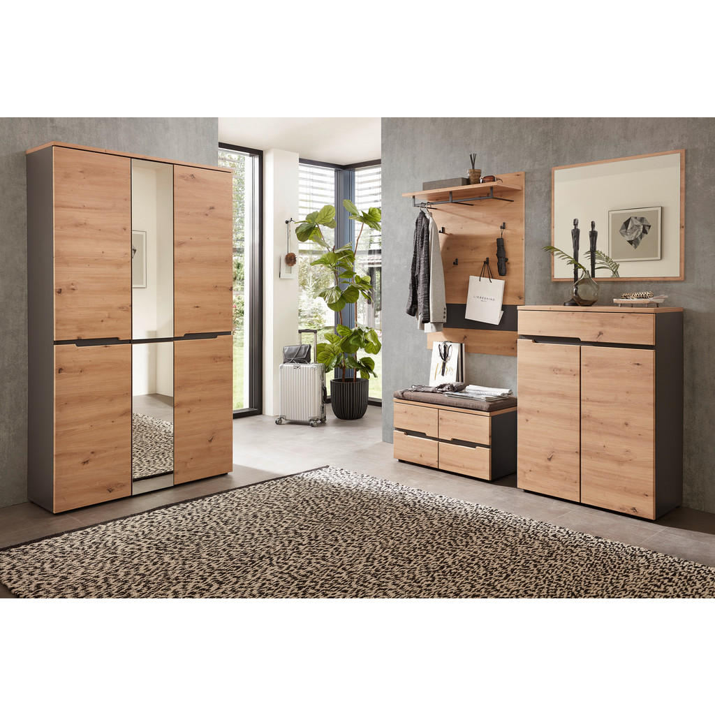 Alternative view of GARDEROBNA OMARA barve grafita, hrast artisan