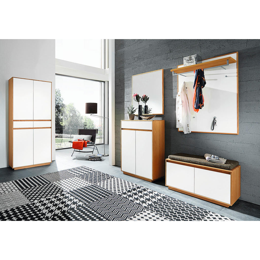 Alternative view of GARDEROBNA OMARA delno masivno bela, barve hrasta