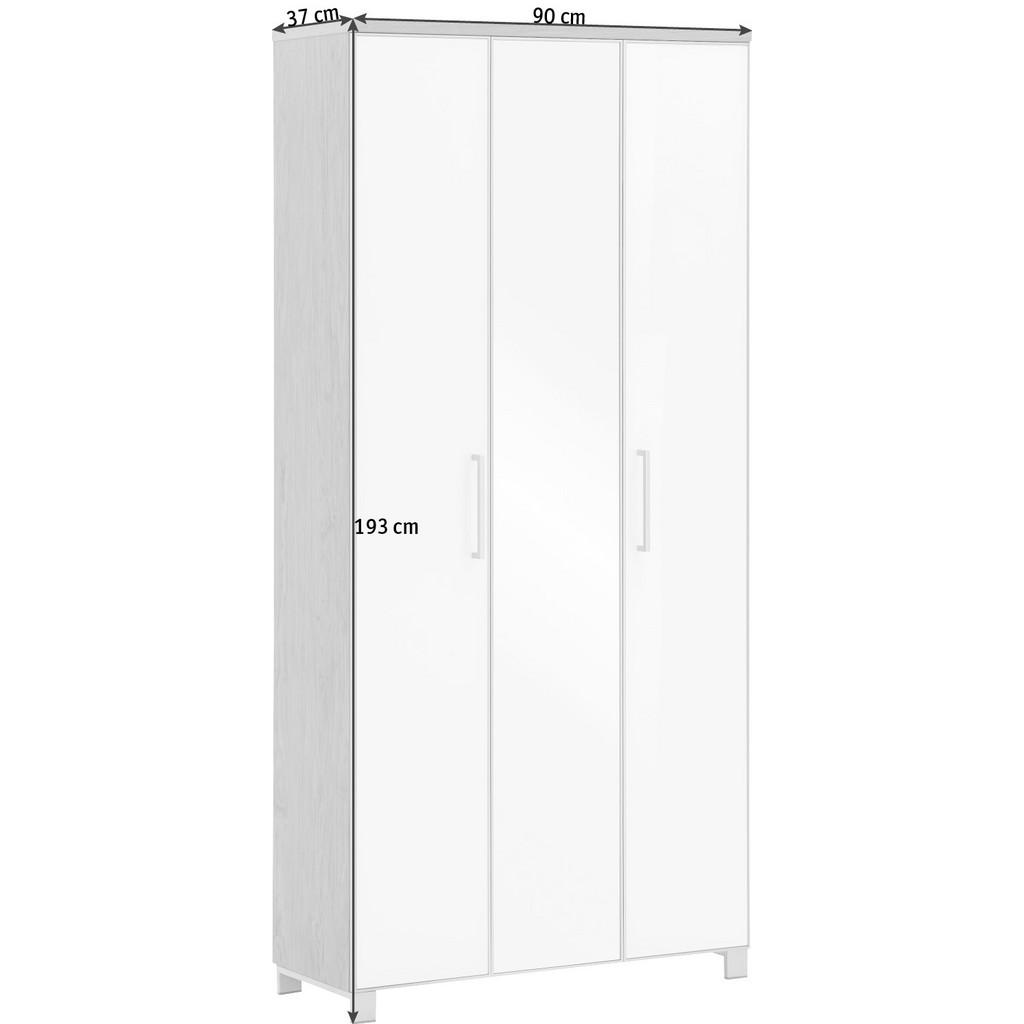 Alternative view of GARDEROBNA OMARA bela, rjavosiva