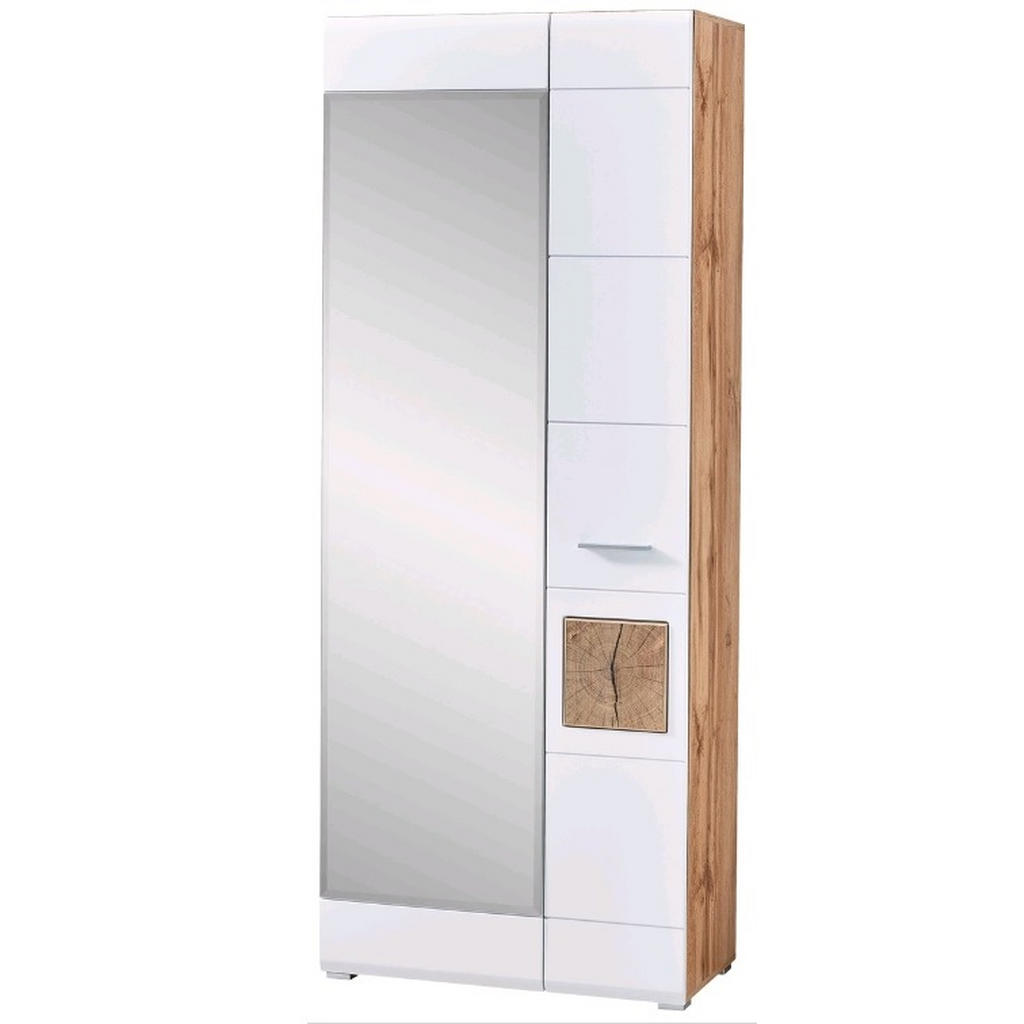 GARDEROBNA OMARA bela, barve hrasta