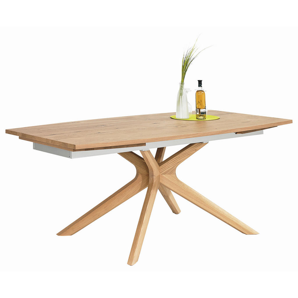 JEDILNA MIZA, furnirano, masivno star les, hrast barve hrasta