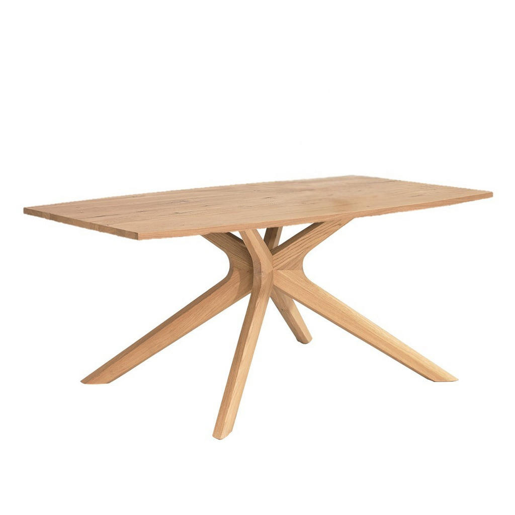 JEDILNA MIZA, furnirano, masivno star les, hrast barve hrasta