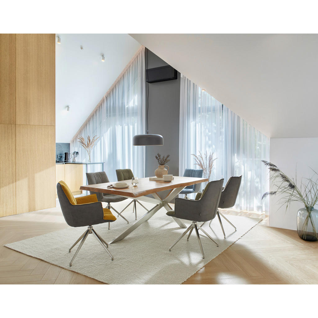 Alternative view of JEDILNA MIZA, trd les akacija barve akacije, barve nerjavečega jekla