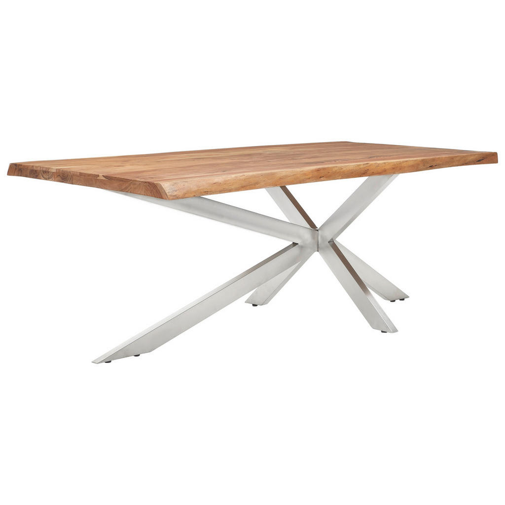 JEDILNA MIZA, trd les akacija barve akacije, barve nerjavečega jekla