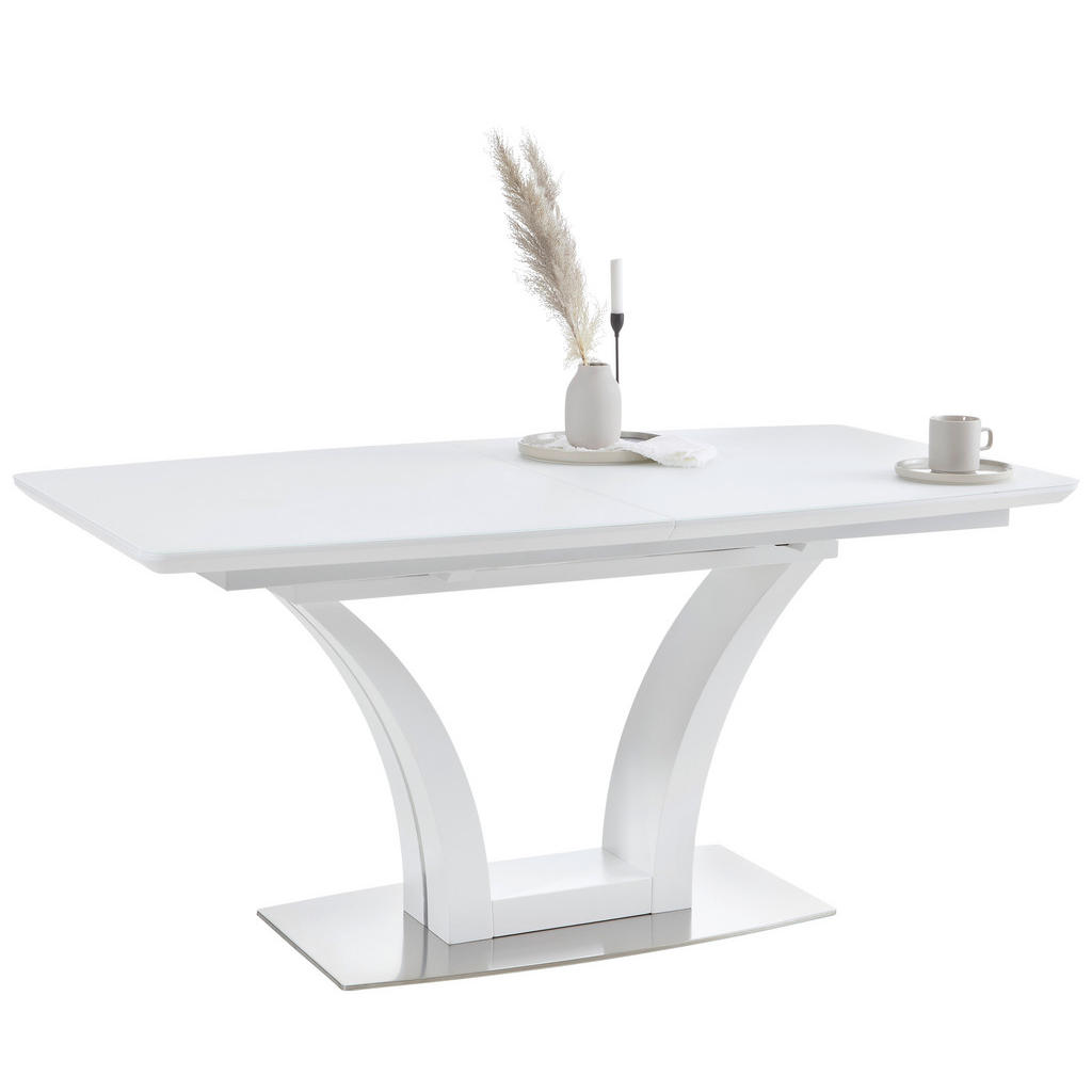 JEDILNA MIZA, bela, barve nerjavečega jekla