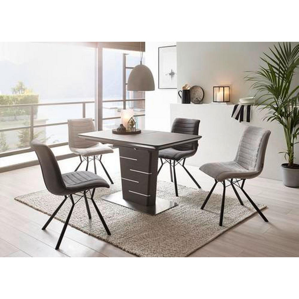 Alternative view of JEDILNA MIZA, barve nerjavečega jekla, temno siva