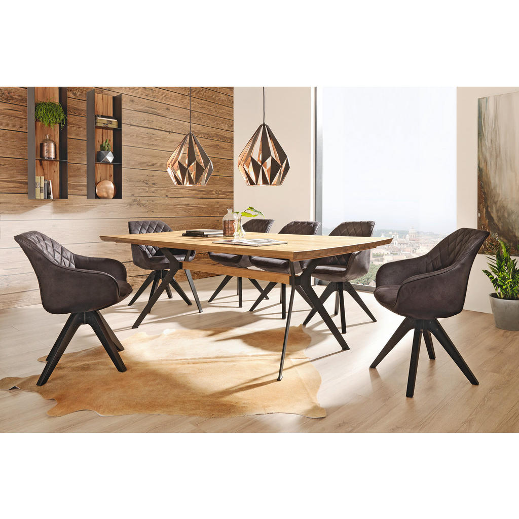 Alternative view of JEDILNA MIZA, masivno divji hrast črna, barve hrasta