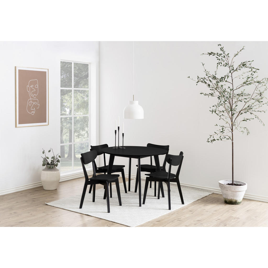 Alternative view of JEDILNA MIZA, furnirano, masivno hrast, les kavčukovca črna