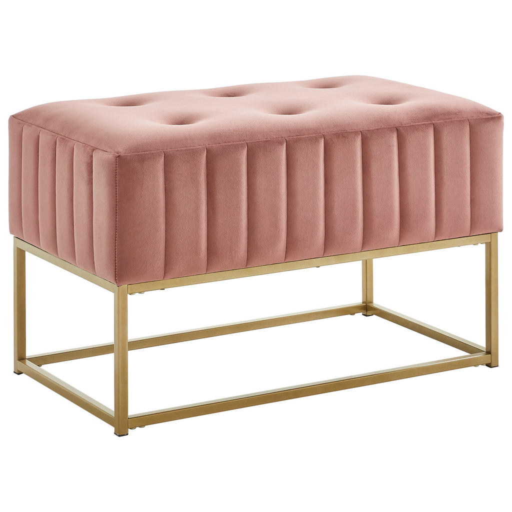 KLOP BREZ NASLONA, kovina, tekstil zlate barve, starinsko roza