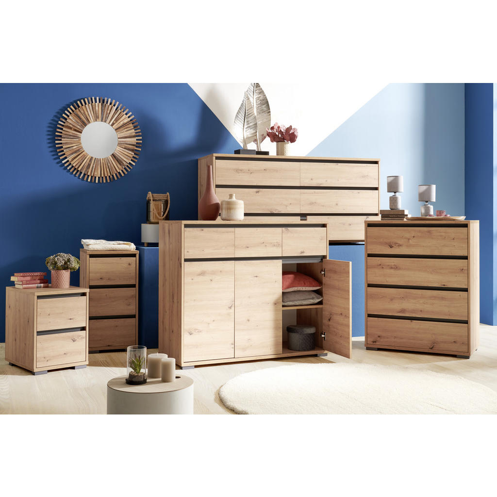 Alternative view of KOMODA, antracit, barve hrasta