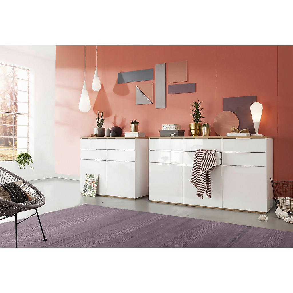 Alternative view of KOMODA, barve hrasta, bela, visoki sijaj