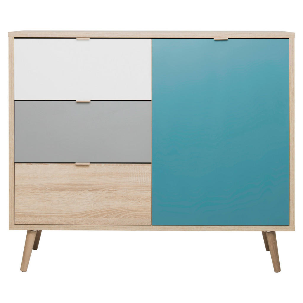 KOMODA, siva, bela, barve hrasta, barve petroleja
