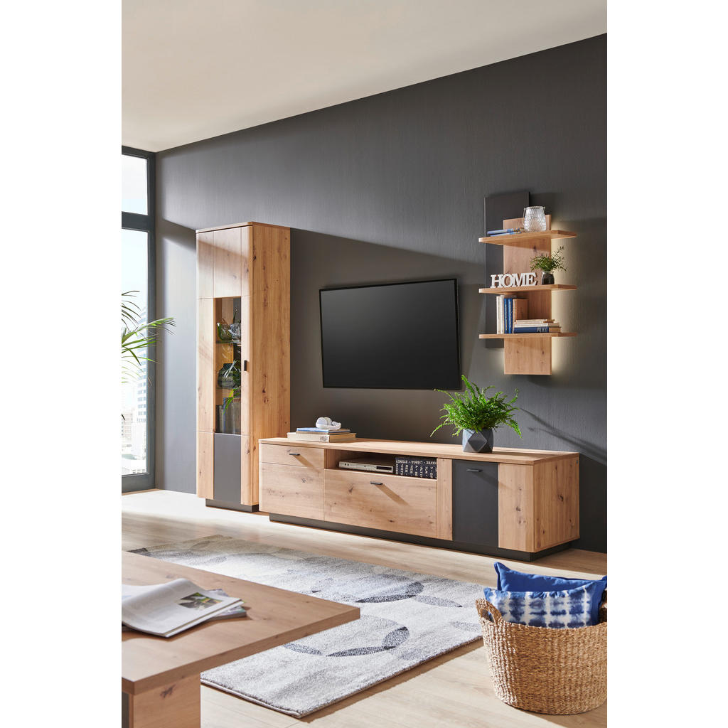 Alternative view of KOMODA, antracit, barve hrasta