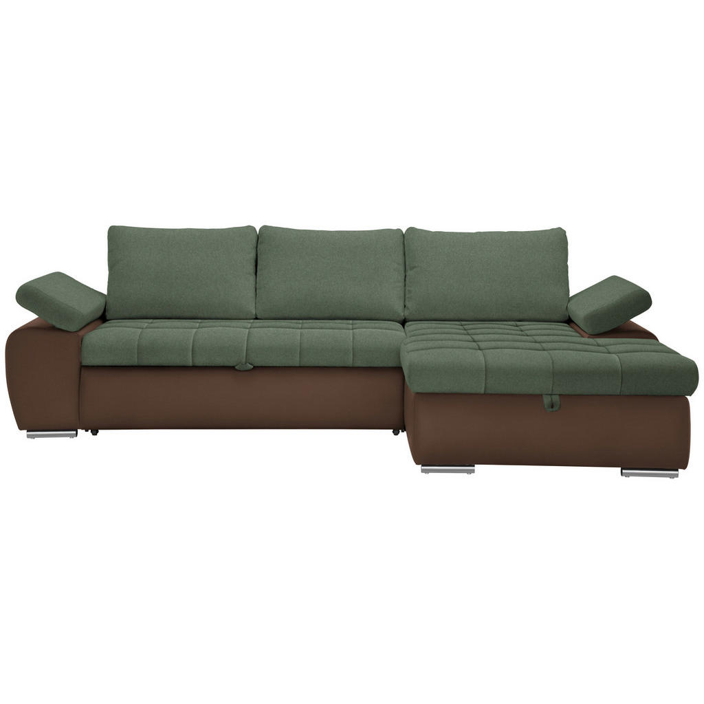 SEDEŽNA GARNITURA, gladka tkanina rjava, olivno zelena