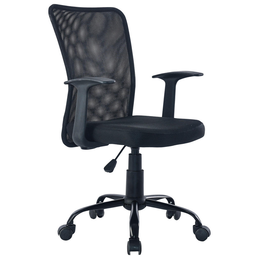 MLADINSKI VRTLJIVI STOL kovina, umetna masa, tekstil črna