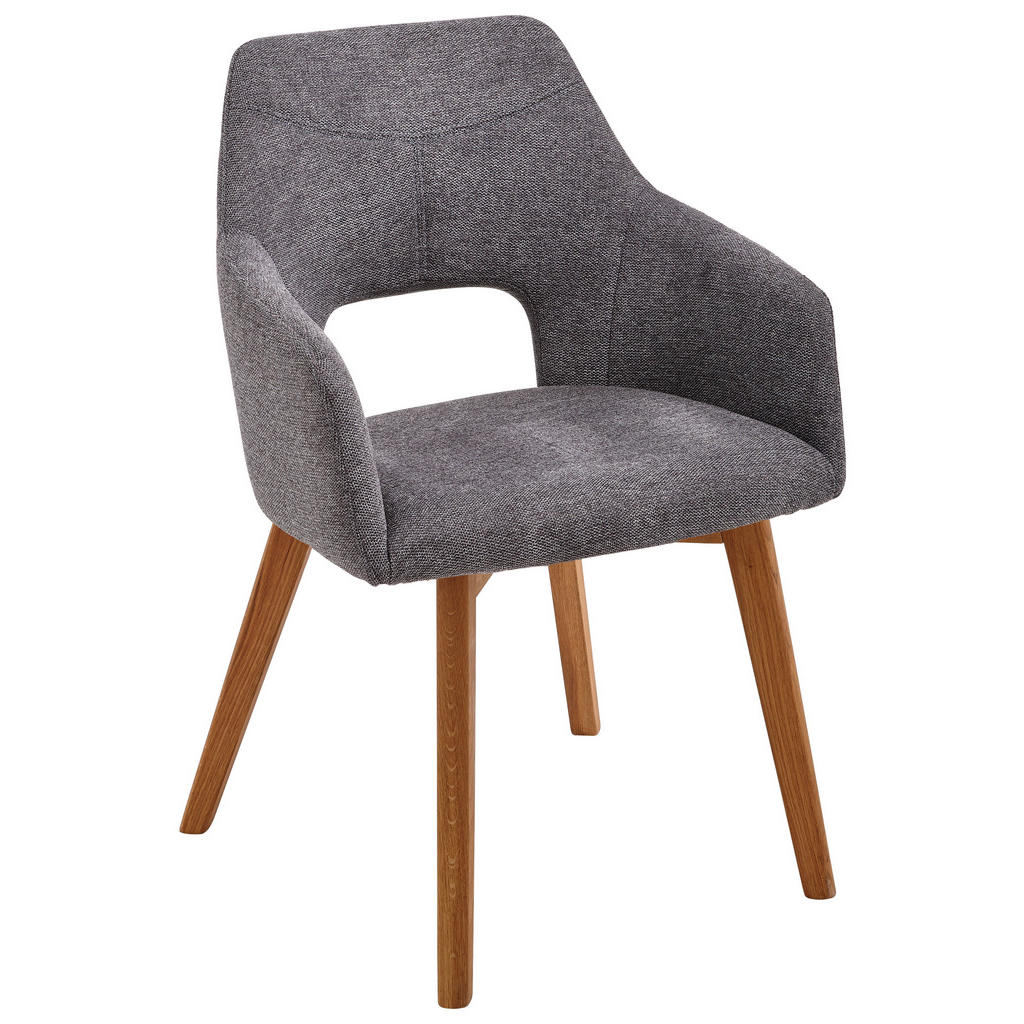 NASLANJAČ, les, tekstil antracit, barve hrasta