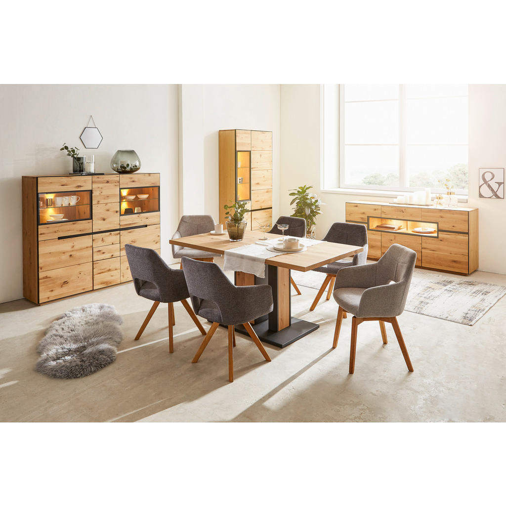 Alternative view of NASLANJAČ, les, tekstil barve hrasta, svetlo siva