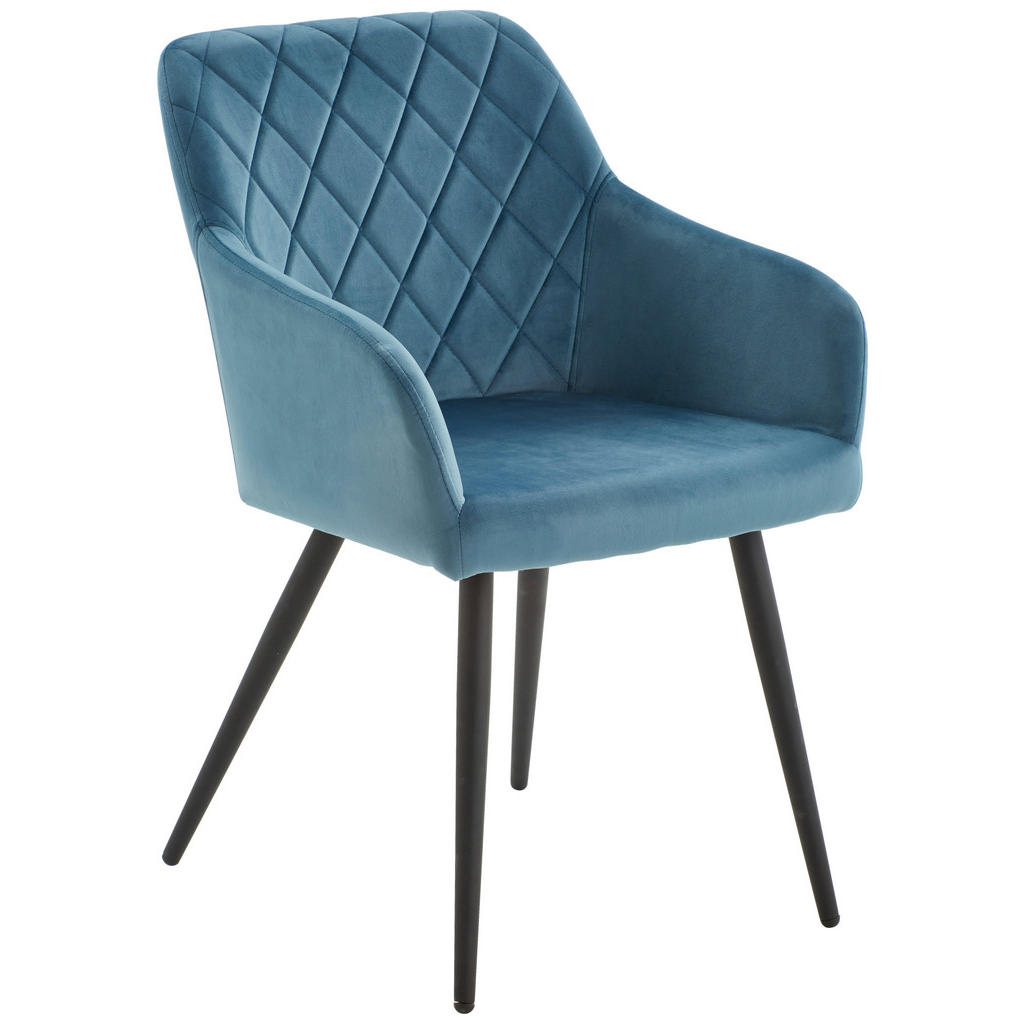 NASLANJAČ, les, kovina, tekstil modra, črna