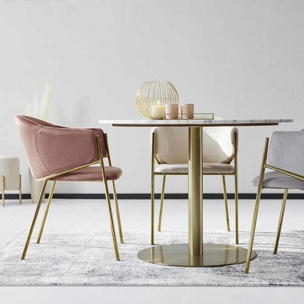 Alternative view of NASLANJAČ, les, kovina, tekstil rjavosiva, zlate barve