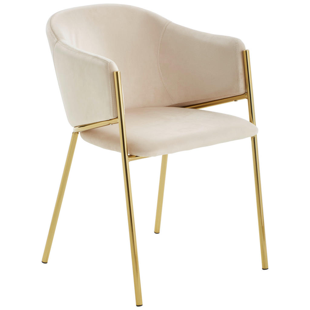 NASLANJAČ, les, kovina, tekstil rjavosiva, zlate barve