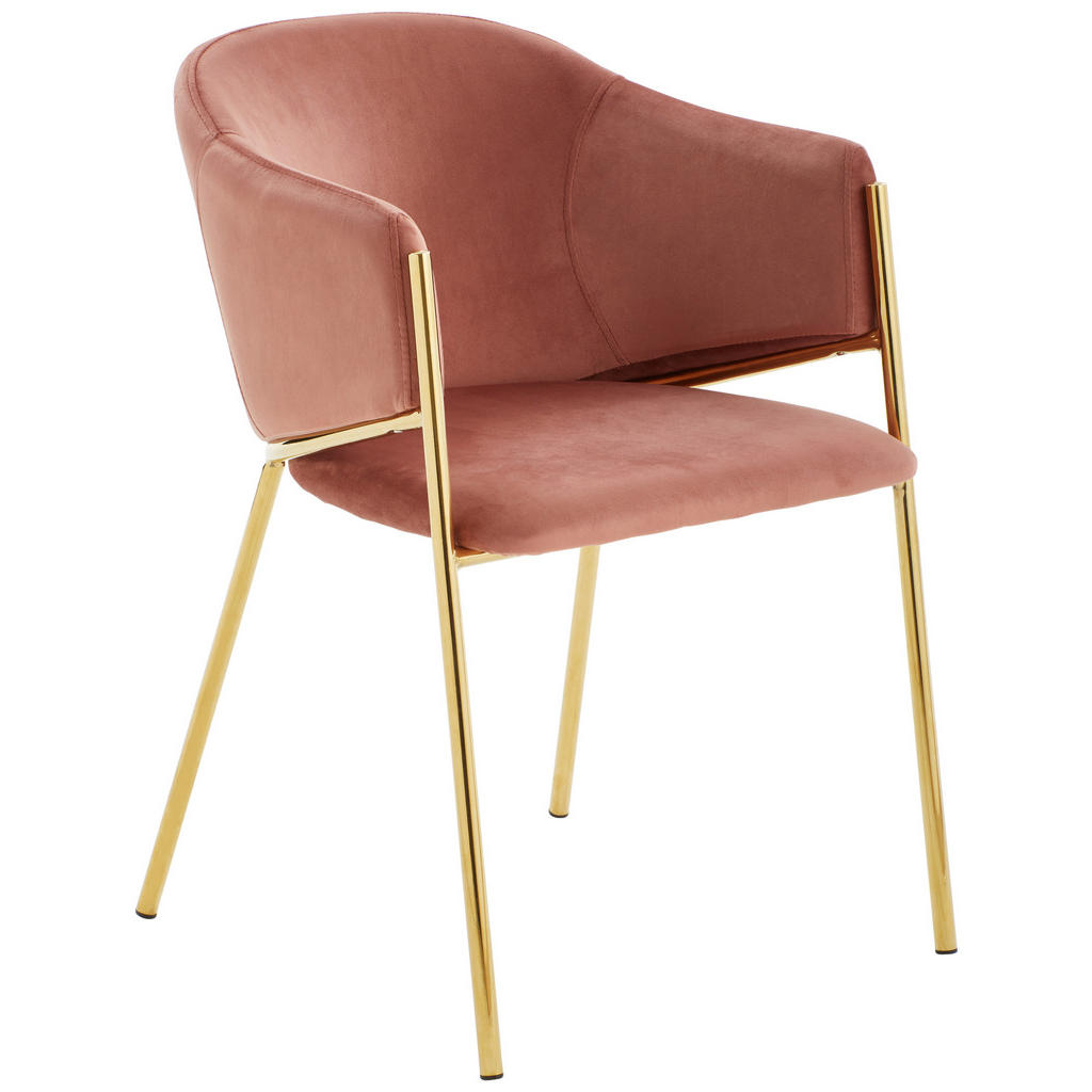 NASLANJAČ, kovina, tekstil roza, zlate barve