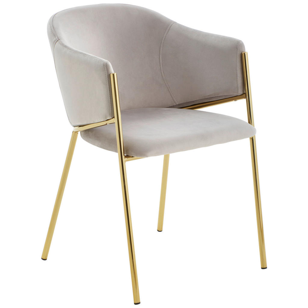 NASLANJAČ, kovina, tekstil zlate barve, svetlo siva