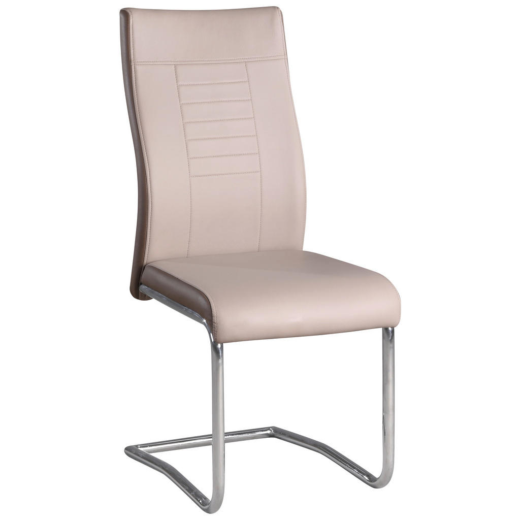 NIHAJNI STOL, kovina, tekstil krem barve, temno rjava