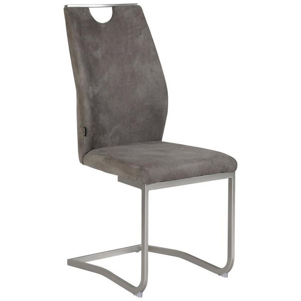 Alternative view of NIHAJNI STOL, kovina, tekstil rjavosiva, barve kroma