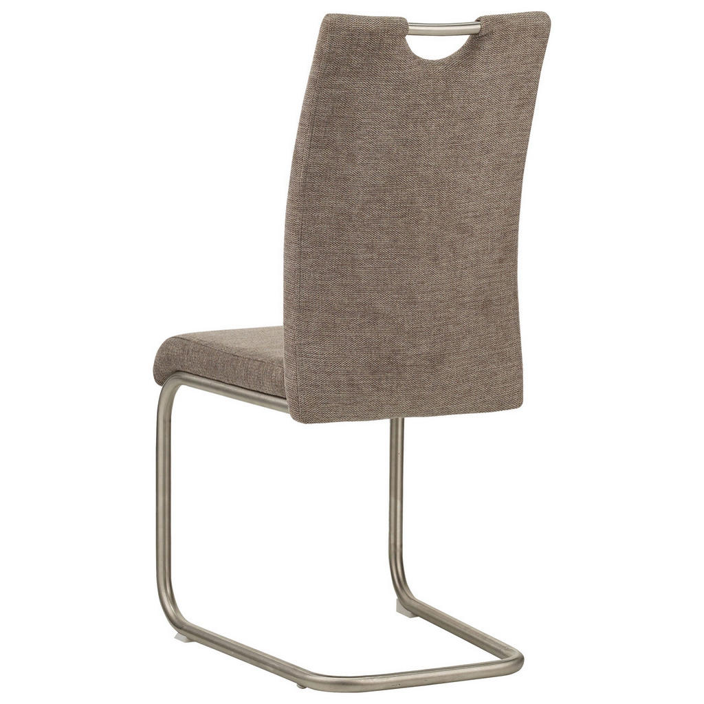 Alternative view of NIHAJNI STOL, kovina, tekstil rjava, barve nerjavečega jekla