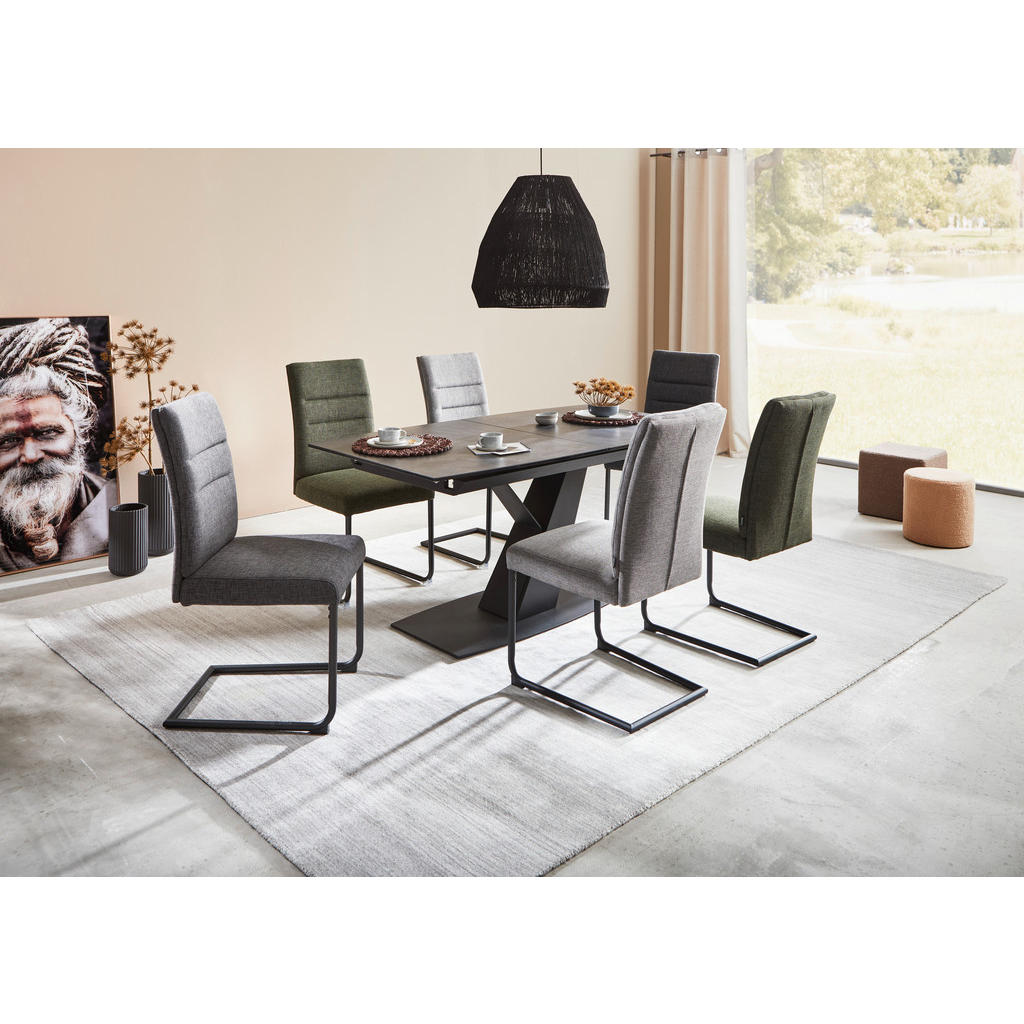 Alternative view of NIHAJNI STOL, kovina, tekstil zelena, črna