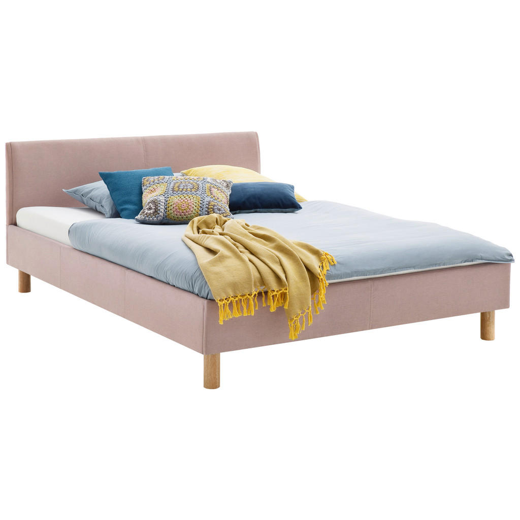 Alternative view of OBLAZINJENA POSTELJA 120 cm  x 200 cm , tekstil starinsko roza