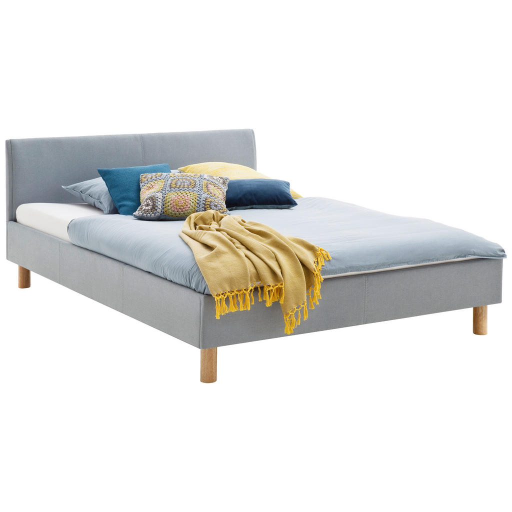 Alternative view of OBLAZINJENA POSTELJA 140 cm  x 200 cm , tekstil svetlo modra