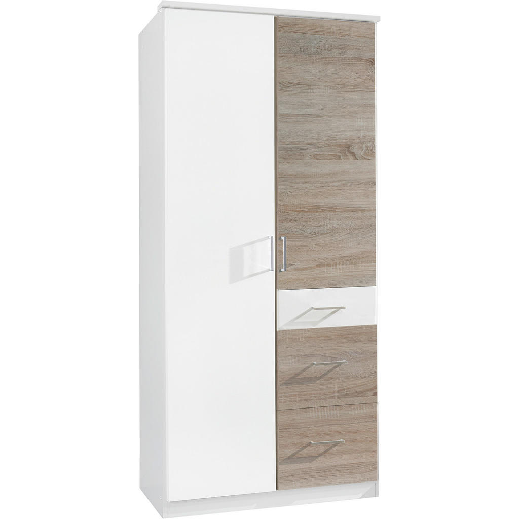 OMARA S KLASIČNIMI VRATI, bela, barve hrasta