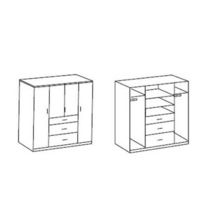 Alternative view of OMARA S KLASIČNIMI VRATI, barve grafita, barve hrasta