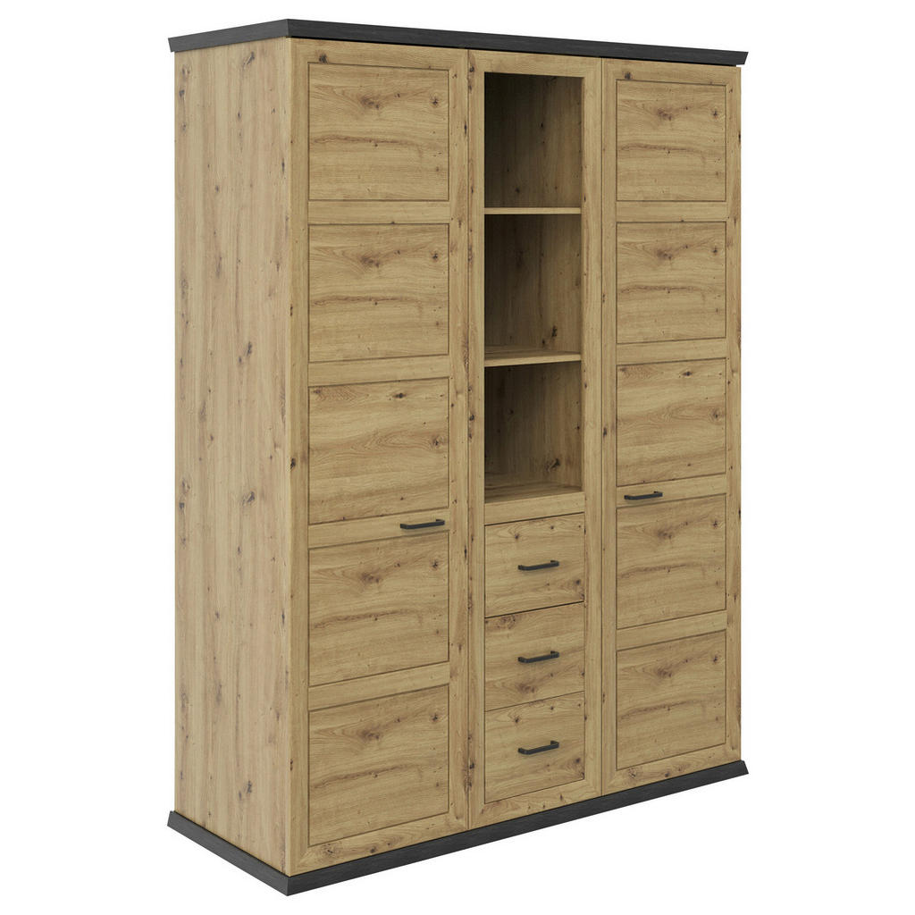 OMARA S KLASIČNIMI VRATI, barve hrasta, temno siva