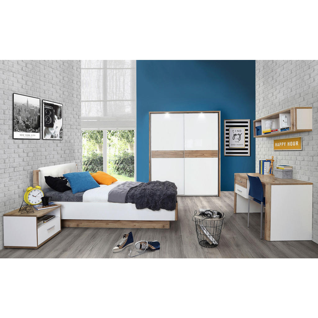 Alternative view of OMARA Z DRSNIMI VRATI, bela, barve hrasta