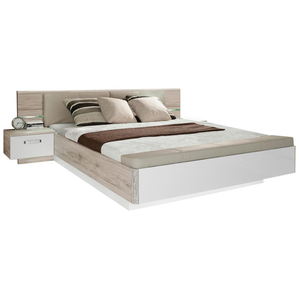 Alternative view of OMARA Z DRSNIMI VRATI, bela, barve hrasta, peščene barve