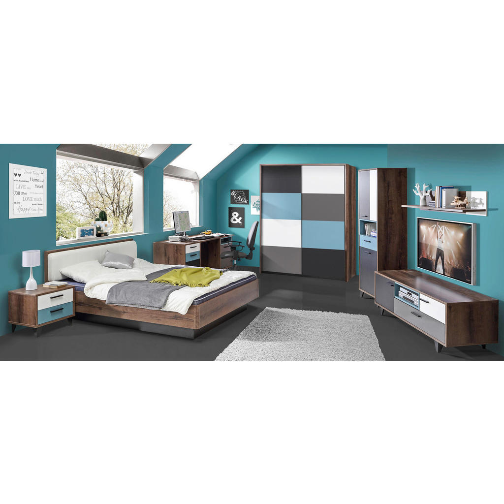 Alternative view of OMARA Z DRSNIMI VRATI, siva, zelena, črna, bela, barve hrasta