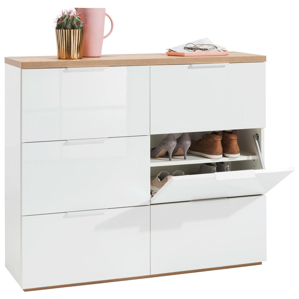 OMARA ZA ČEVLJE bela, barve hrasta