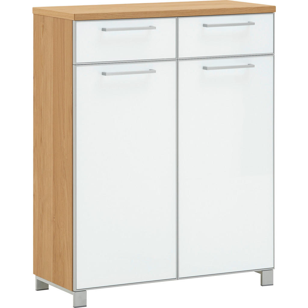 OMARA ZA ČEVLJE furnirano bela, barve hrasta