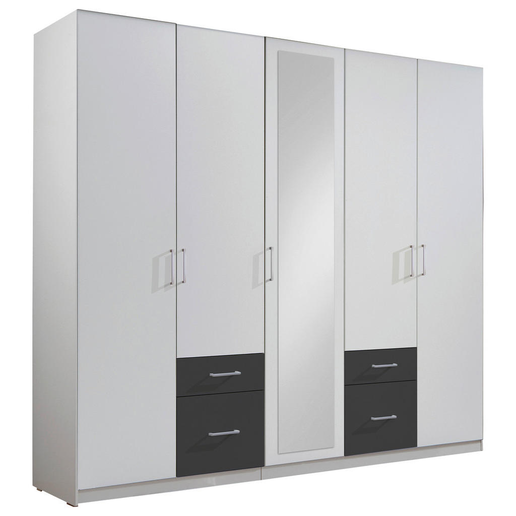 OMARA ZA OBLAČILA, barve grafita, bela